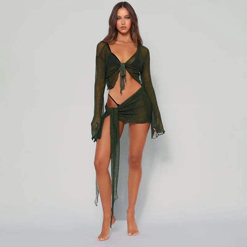 Whispering Waves Tulle See-Through Bikini Cover-Up